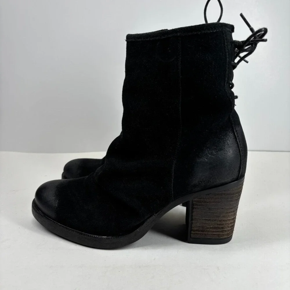 Bos. & Co. Barlow Women's US 6-6.5/37 Black Suede Leather Zip Waterproof Booties